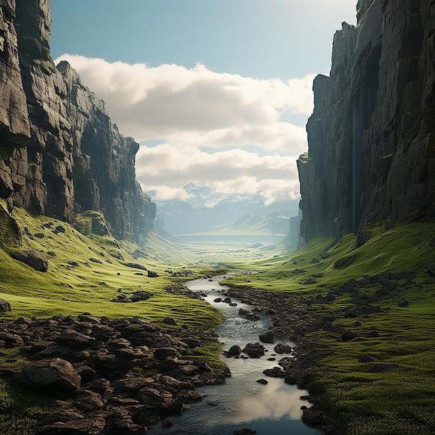 3d rendered photo of landscapes