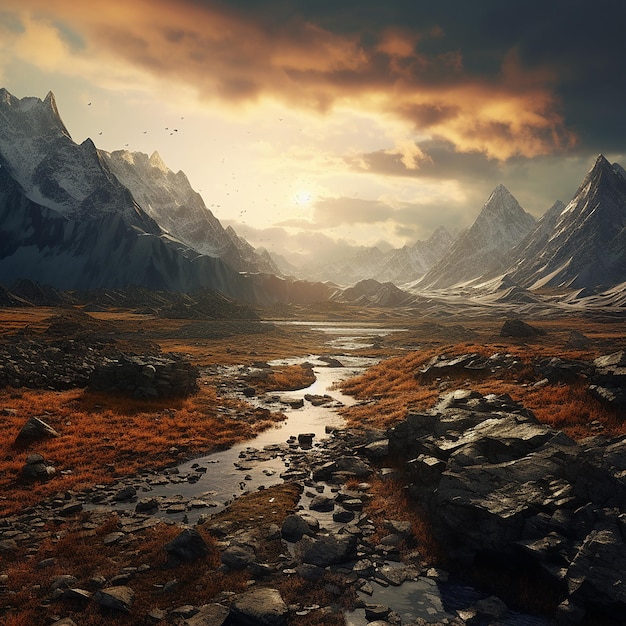 3d rendered photo of landscapes