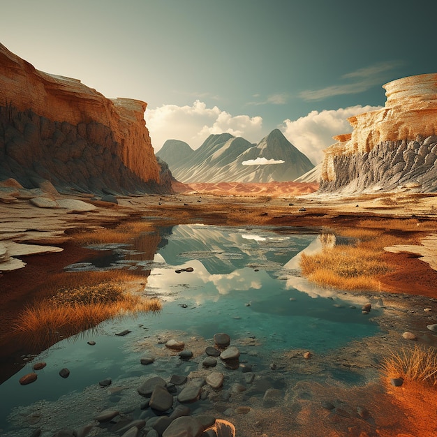 3d rendered photo of landscapes