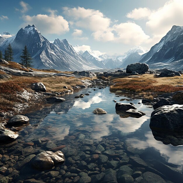 3d rendered photo of landscapes