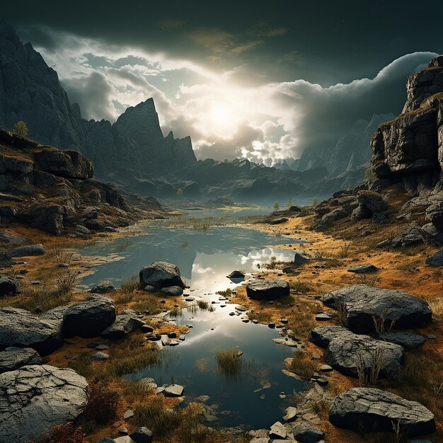 3d rendered photo of landscapes