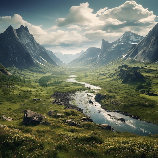 3d rendered photo of landscapes