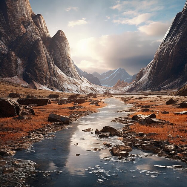 3d rendered photo of landscapes