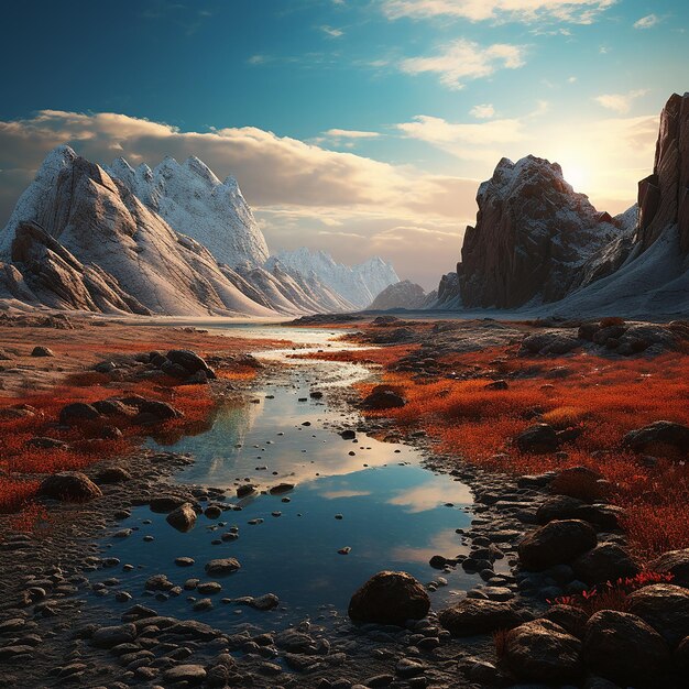 3d rendered photo of landscapes