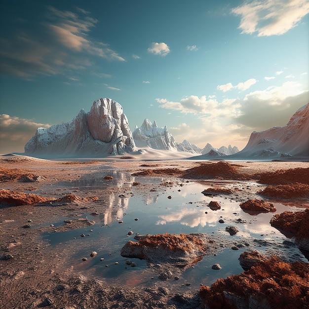 3d rendered photo of landscapes