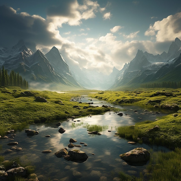 3d rendered photo of landscapes