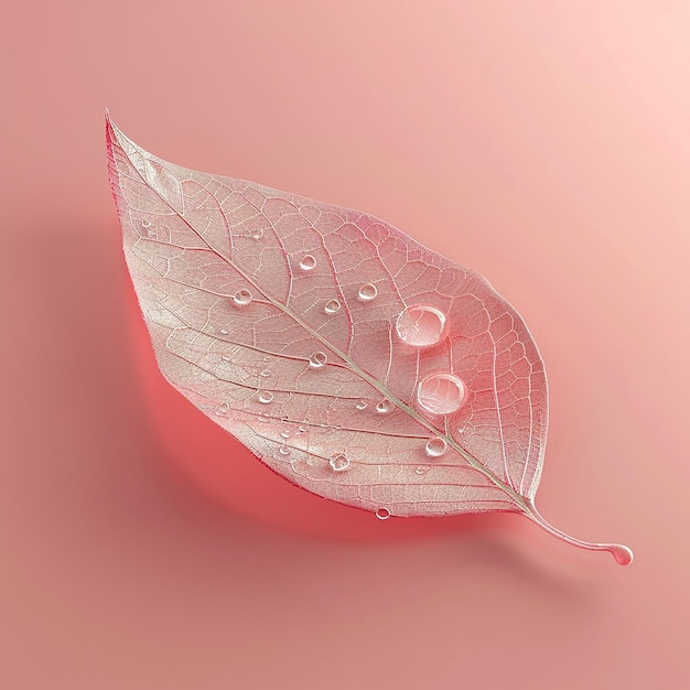 3d rendered photo of leave with gustation drops