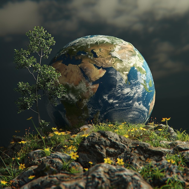 3d rendered photo of Mother earth day