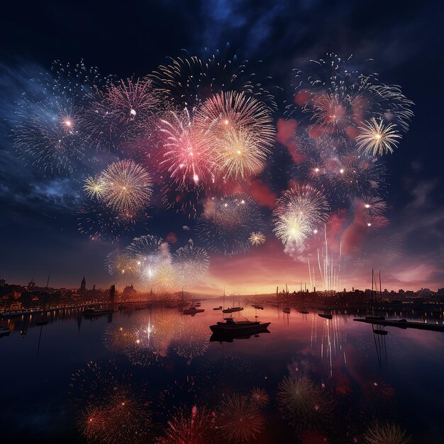 3d rendered photo of new year firework