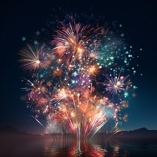 3d rendered photo of new year firework