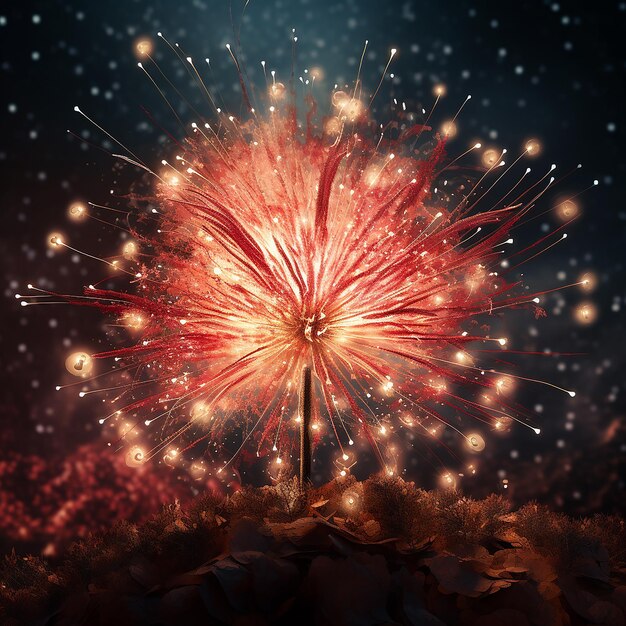 3d rendered photo of new year firework