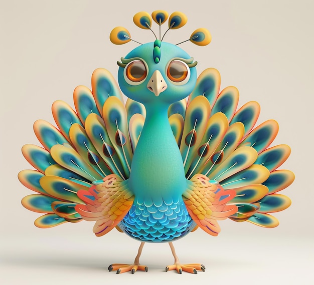 3d rendered photo of peacock