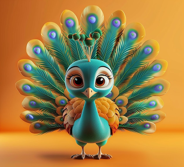 3d rendered photo of peacock