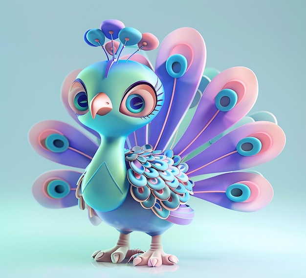 3d rendered photo of peacock