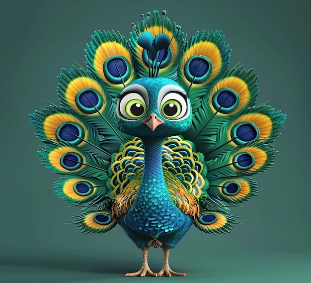 3d rendered photo of peacock