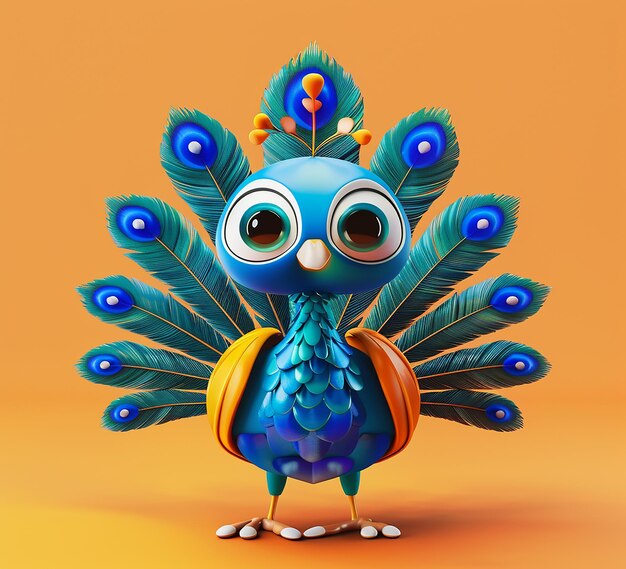 3d rendered photo of peacock