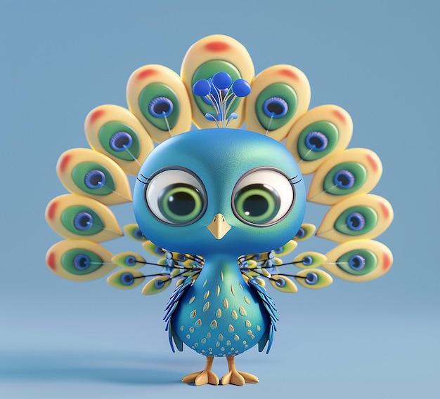 3d rendered photo of peacock