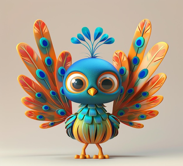 3d rendered photo of peacock