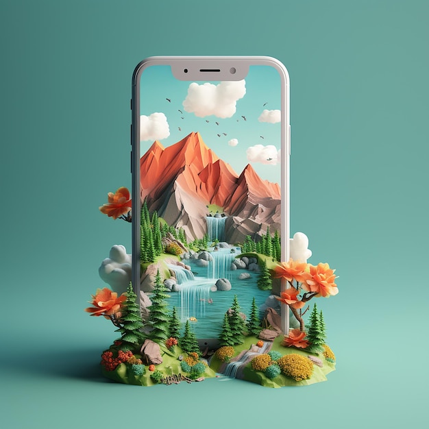 3d rendered photo of phone wallpaper