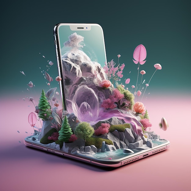 3d rendered photo of phone wallpaper