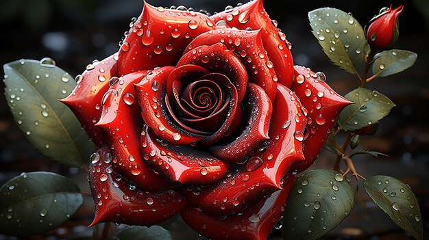 3d rendered photo of red rose