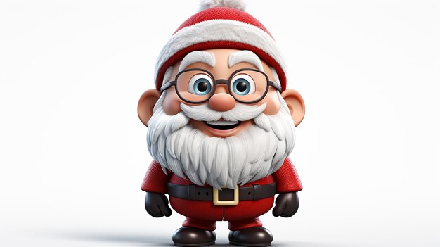 3d rendered photo of Santa Claus on a white background