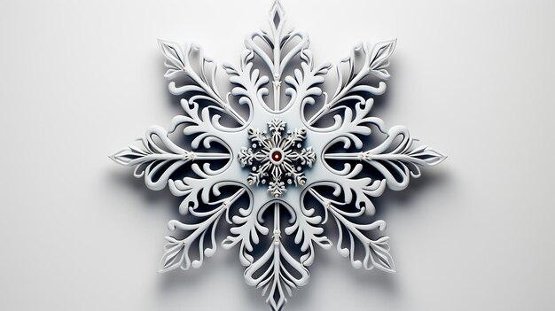 Photo 3d rendered photo of snowflakes jewelry design