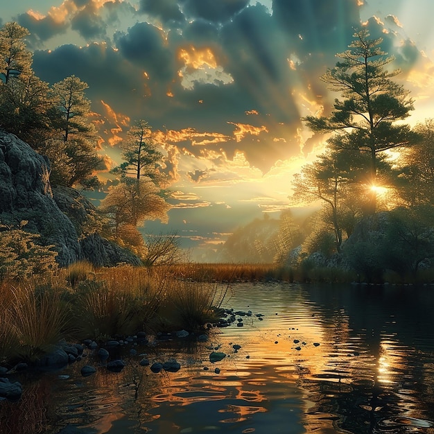 3d rendered photo of spectacular nature landscape