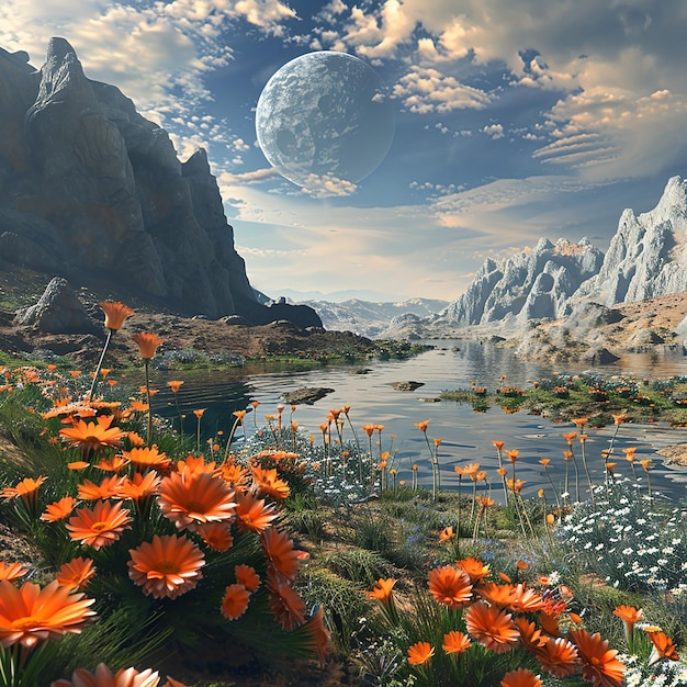 3d rendered photo of spectacular nature landscape