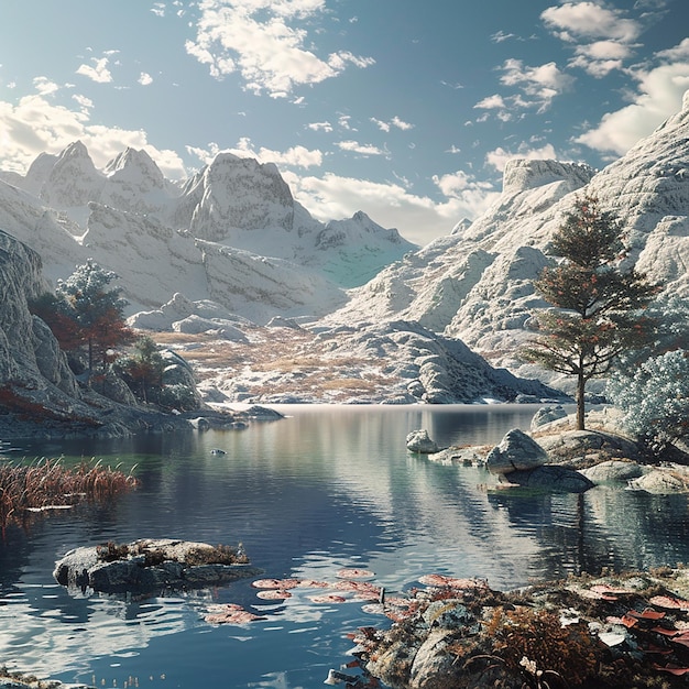 3d rendered photo of spectacular nature landscape