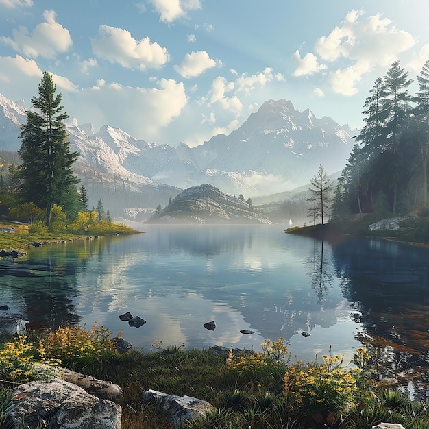 3d rendered photo of spectacular nature landscape