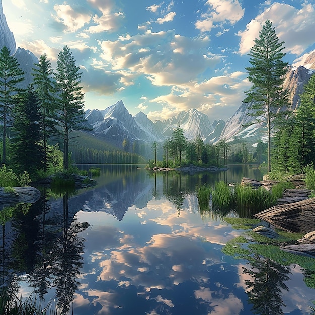 3d rendered photo of spectacular nature landscape