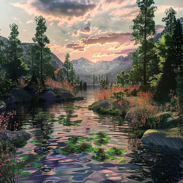 3d rendered photo of spectacular nature landscape