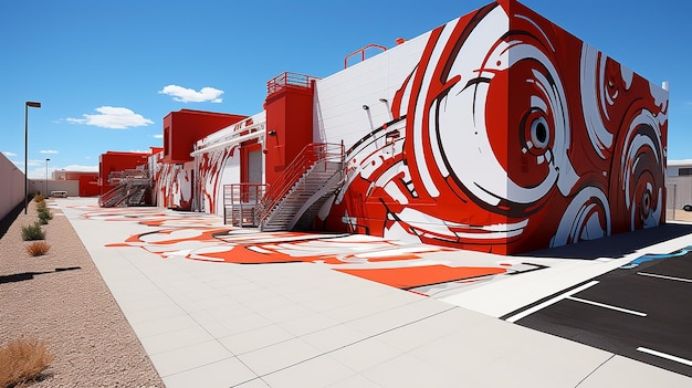 a 3d rendered photo of stunning street art design