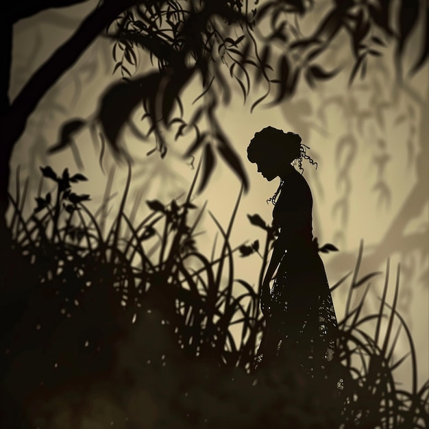 3d rendered photo of Tell a story with shadows create a captivating silhouette against a dramatic