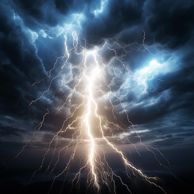 Photo 3d rendered photo of thunder light striking