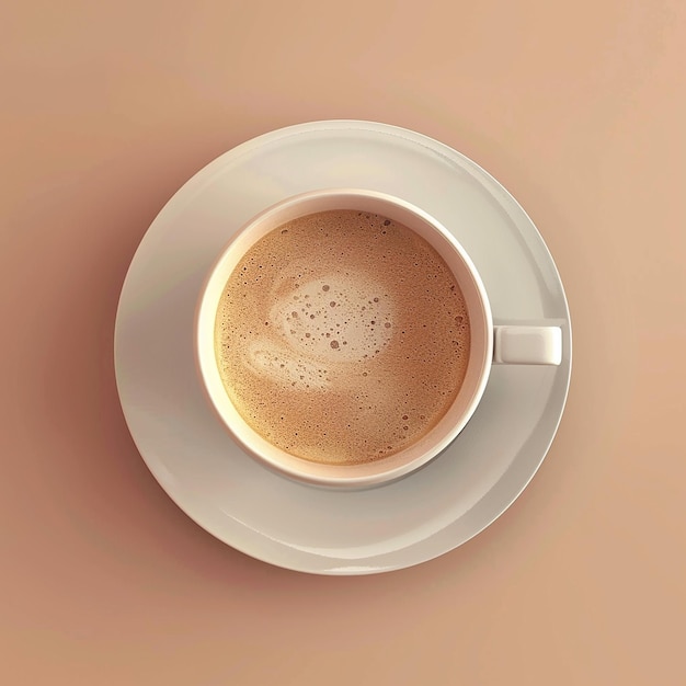 3d rendered photo of Top view delicious coffee cup indoors