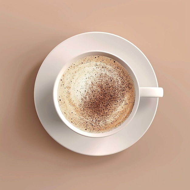 3d rendered photo of Top view delicious coffee cup indoors