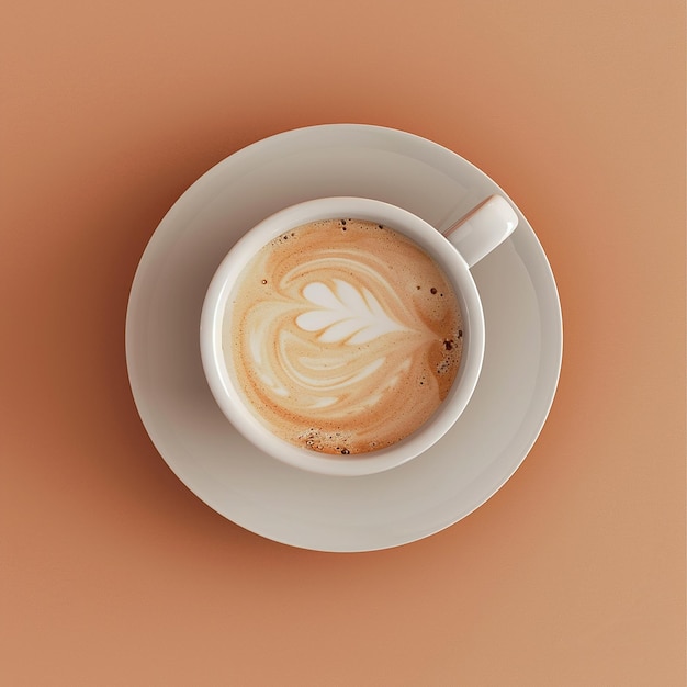 3d rendered photo of Top view delicious coffee cup indoors