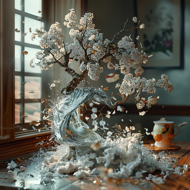 3d rendered photo of Transform a common household object into a work of art