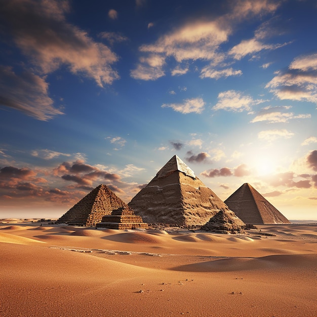 3d rendered photo of Very nice egypt big pyramids image