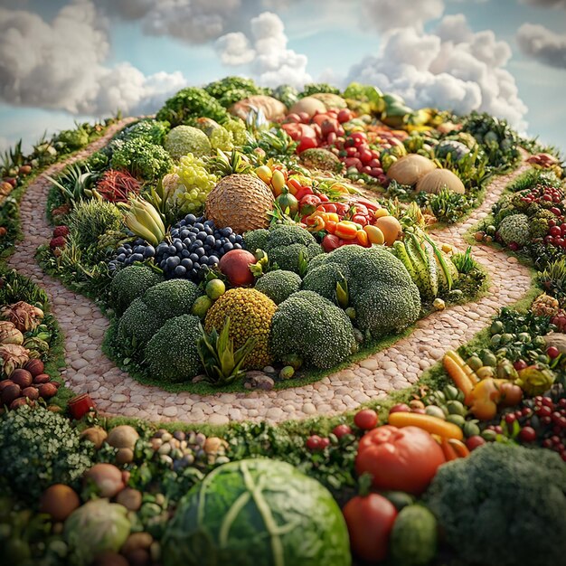 Photo 3d rendered photo of world food day