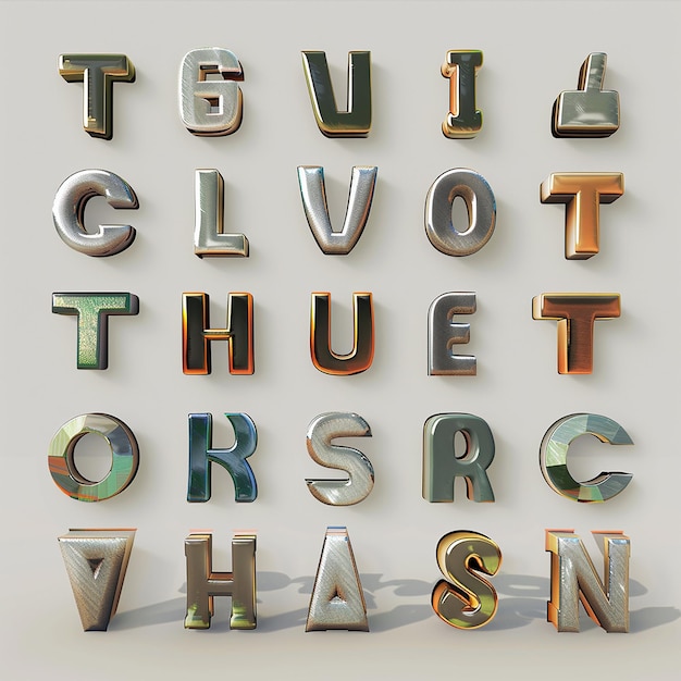 3d rendered photos of alphabets