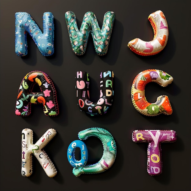 3d rendered photos of alphabets