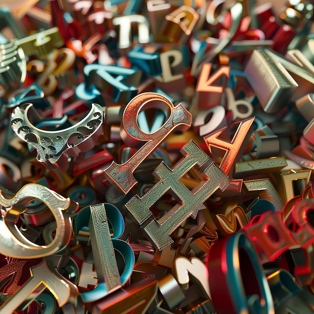 3d rendered photos of alphabets