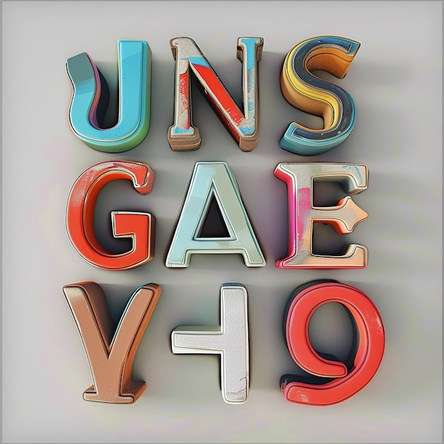 3d rendered photos of alphabets