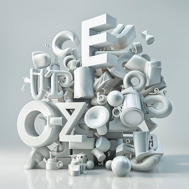 3d rendered photos of alphabets