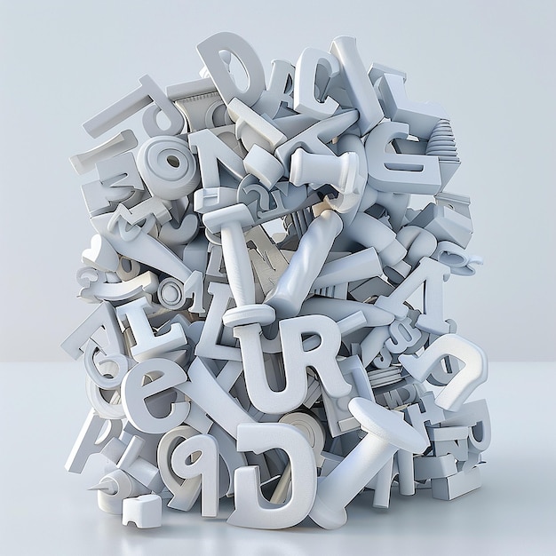 3d rendered photos of alphabets