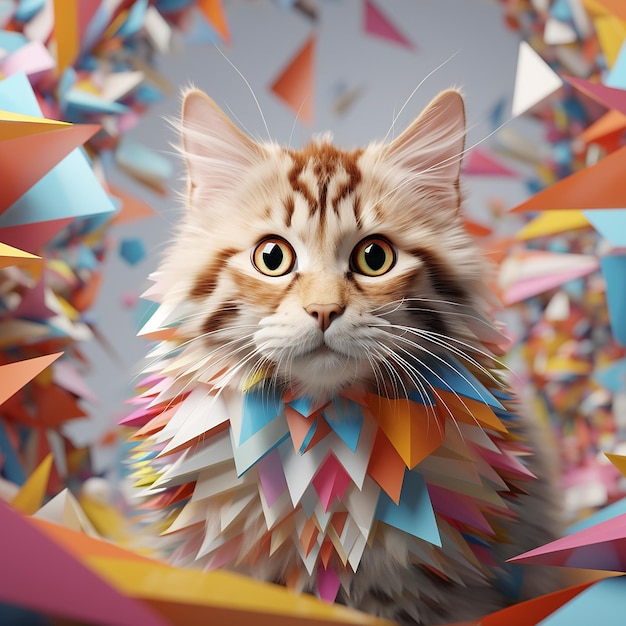 3d rendered photos of cat