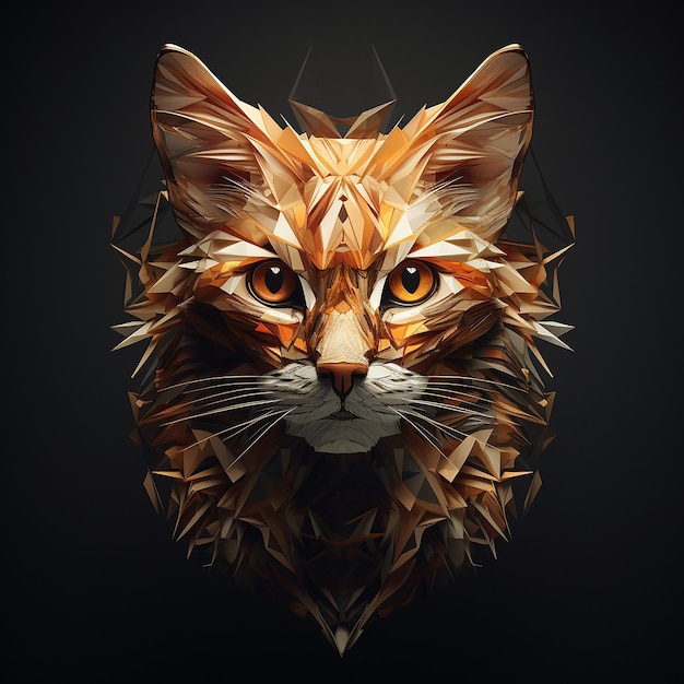 3d rendered photos of cat